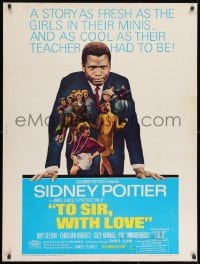 8k071 TO SIR, WITH LOVE 30x40 1967 Sidney Poitier, Geeson, directed by James Clavell!