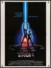 8k074 TRON 30x40 1982 Walt Disney sci-fi, Jeff Bridges in a computer, cool special effects!
