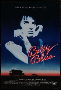 8k608 BETTY BLUE 1sh 1986 Jean-Jacques Beineix, close up of pensive Beatrice Dalle in sky!