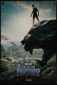 8k612 BLACK PANTHER teaser DS 1sh 2018 image of Chadwick Boseman in the title role as T'Challa!