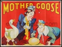 8k433 MOTHER GOOSE stage play British quad 1930s cool artwork of mom, goose & golden egg!