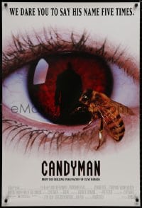 8k619 CANDYMAN 1sh 1992 Clive Barker, creepy close-up image of bee in eyeball!