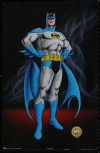 8k288 BATMAN 22x34 Canadian commercial poster 1989 full-length art of The Caped Crusader, smoke!