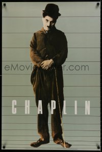 8k295 CHARLIE CHAPLIN 24x36 commercial poster 1989 classic full-length image as The Tramp!