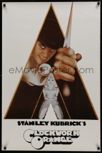 8k297 CLOCKWORK ORANGE 23x35 commercial poster 1980s Kubrick, Castle art of Malcolm McDowell!