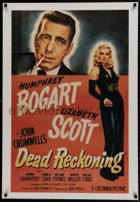8k303 DEAD RECKONING 26x38 commercial poster 1980s Humphrey Bogart with sexy Lizabeth Scott!