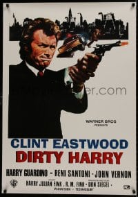 8k305 DIRTY HARRY 28x39 commercial poster 1980s great c/u of Clint Eastwood pointing gun, classic!