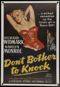 8k306 DON'T BOTHER TO KNOCK 26x38 commercial poster 1980s classic image of sexiest Marilyn Monroe!