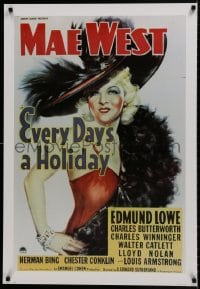 8k314 EVERY DAY'S A HOLIDAY 26x38 commercial poster 1980s Mae West does him wrong all over again!