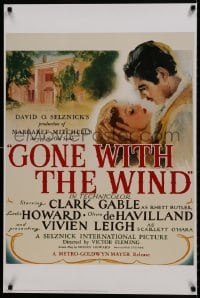 8k321 GONE WITH THE WIND 24x36 commercial poster 1994 Clark Gable, Vivien Leigh, Leslie Howard!