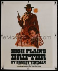 8k325 HIGH PLAINS DRIFTER 24x29 commercial poster 1980s completely different art of Clint Eastwood!