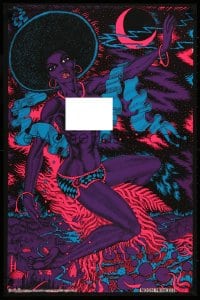 8k353 MOON PRINCESS 23x34 commercial poster 1973 blacklight fantasy art of a sexy woman by Lykes!