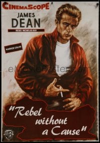 8k362 REBEL WITHOUT A CAUSE 27x39 German commercial poster 1990s Ray, James Dean by Wendt!