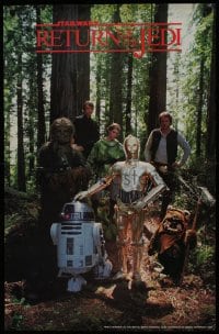 8k363 RETURN OF THE JEDI 22x34 commercial poster 1983 Lucas, cool image on forest moon of Endor!