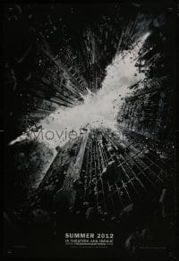 8k639 DARK KNIGHT RISES teaser DS 1sh 2012 image of Batman's symbol in broken buildings!