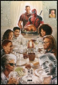 8k649 DEADPOOL 2 style A teaser DS 1sh 2018 wacky parody art of Norman Rockwell's Freedom from Want!