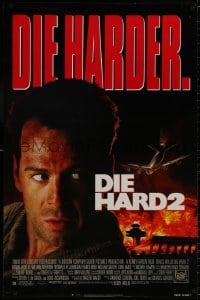 8k655 DIE HARD 2 1sh 1990 tough guy Bruce Willis is in the wrong place at the right time!