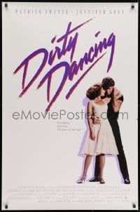 8k657 DIRTY DANCING 1sh 1987 great classic image of Patrick Swayze & Jennifer Grey dancing!