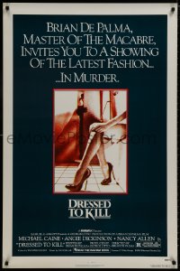 8k665 DRESSED TO KILL 1sh 1980 Brian De Palma shows you the latest fashion of murder, sexy legs!