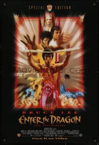 8k197 ENTER THE DRAGON 27x40 video poster R1998 Bruce Lee classic, the movie that made him a legend!