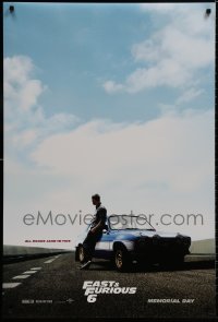 8k680 FAST & FURIOUS 6 teaser DS 1sh 2013 image of Paul Walker on racetrack w/Ford Escort RS1600!