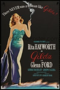 8k089 GILDA S2 recreation 1sh 2000 classic art of sexy smoking Rita Hayworth in sheath dress!