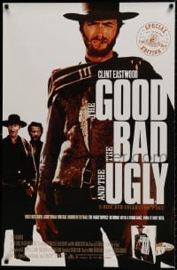 8k199 GOOD, THE BAD & THE UGLY 26x40 video poster R2004 Eastwood, Lee Van Cleef, Leone classic!