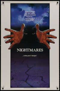 8k815 NIGHTMARES 1sh 1983 cool sci-fi horror art of faceless man reaching forward!