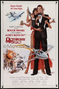 8k816 OCTOPUSSY 1sh 1983 Goozee art of sexy Maud Adams & Moore as Bond!