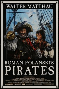8k824 PIRATES 1sh 1986 Roman Polanski, great Bernhardt artwork of Walter Matthau!