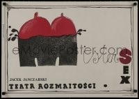 8k468 MISTER SEX stage play Polish 19x27 1981 wild suggestive art by Maria Janczarska!