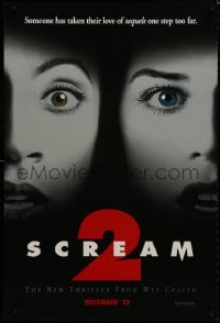 8k875 SCREAM 2 teaser 1sh 1997 Wes Craven directed, Neve Campbell, Courteney Cox