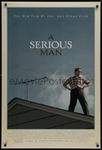 8k879 SERIOUS MAN DS 1sh 2009 Coen Brothers directed, Michael Stuhlbarg on roof!