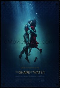 8k884 SHAPE OF WATER advance DS 1sh 2017 del Toro, image of Hawkins & Jones as the Amphibian Man!