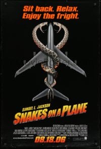 8k895 SNAKES ON A PLANE advance DS 1sh 2006 Samuel L. Jackson, Margulies, campy thriller, great art!
