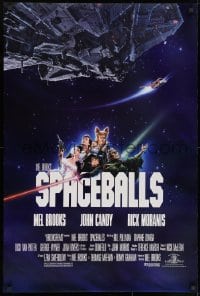 8k905 SPACEBALLS 1sh 1987 Mel Brooks sci-fi Star Wars spoof, John Candy, Pullman!