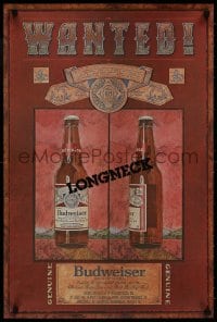 8k149 BUDWEISER 20x30 advertising poster 1980s advertisement for the King of Beers, Wanted!
