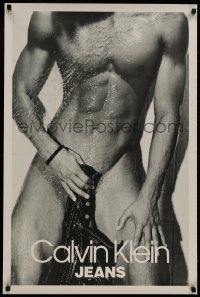 8k150 CALVIN KLEIN 24x36 advertising poster 1991 image of naked guy not quite wearing his jeans!