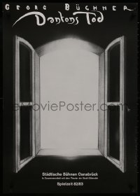 8k167 DANTONS TOD 23x33 German stage poster 1982 art of an open window by Jerzy Czerniawski!