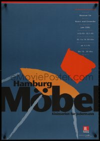 8k500 HAMBURG MOBEL 24x33 German museum/art exhibition 1992 cool artwork over blue background!