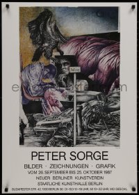 8k531 PETER SORGE 24x33 German museum/art exhibition 1987 wild art by the artist!