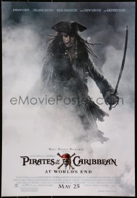 8k264 PIRATES OF THE CARIBBEAN: AT WORLD'S END 19x27 special 2-sided poster 2007 Johnny Depp & cast