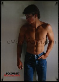 8k157 SOLOFLEX 24x33 advertising poster 1986 muscle machine, image of barechested man in jeans!