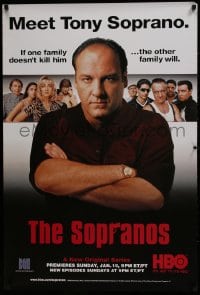 8k135 SOPRANOS tv poster 1999 James Gandolfini as Tony Soprano, a new original series!