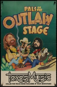 8k271 PALS OF THE OUTLAW STAGE 24x37 poster 1978 Willie Nelson, Jerry Jeff Walker & Waylon Jennings!