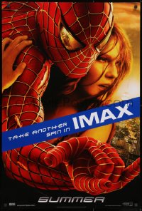 8k908 SPIDER-MAN 2 IMAX teaser DS 1sh 2004 close-up image of Tobey Maguire & Kirsten Dunst!