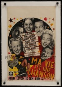 8m082 WORDS & MUSIC linen Belgian 1949 Judy Garland, Lena Horne & all-stars, Rodgers & Hart bio!