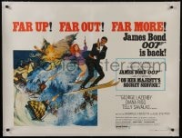 8m103 ON HER MAJESTY'S SECRET SERVICE linen British quad 1969 Lazenby as James Bond, ultra rare!