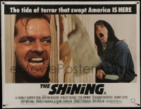 8m105 SHINING linen British quad 1980 King & Kubrick, Jack Nicholson and terrified Shelley Duvall!