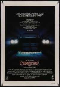 8m276 CHRISTINE linen int'l Spanish language 1sh 1983 Stephen King, directed by John Carpenter!
